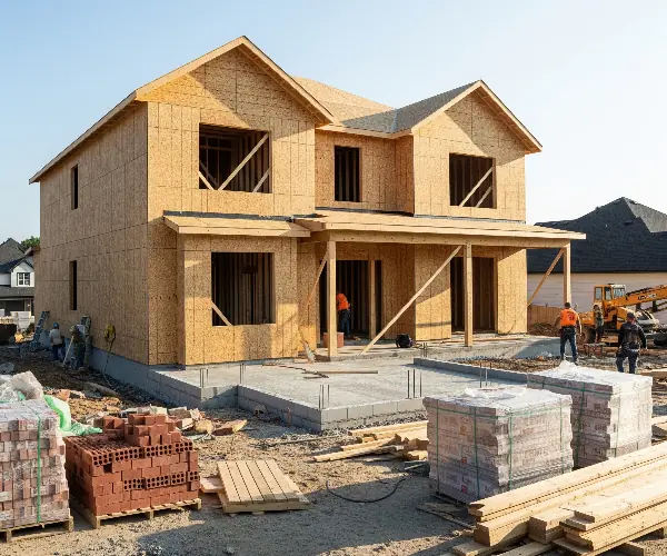 New plumbing rough-in in a residential construction