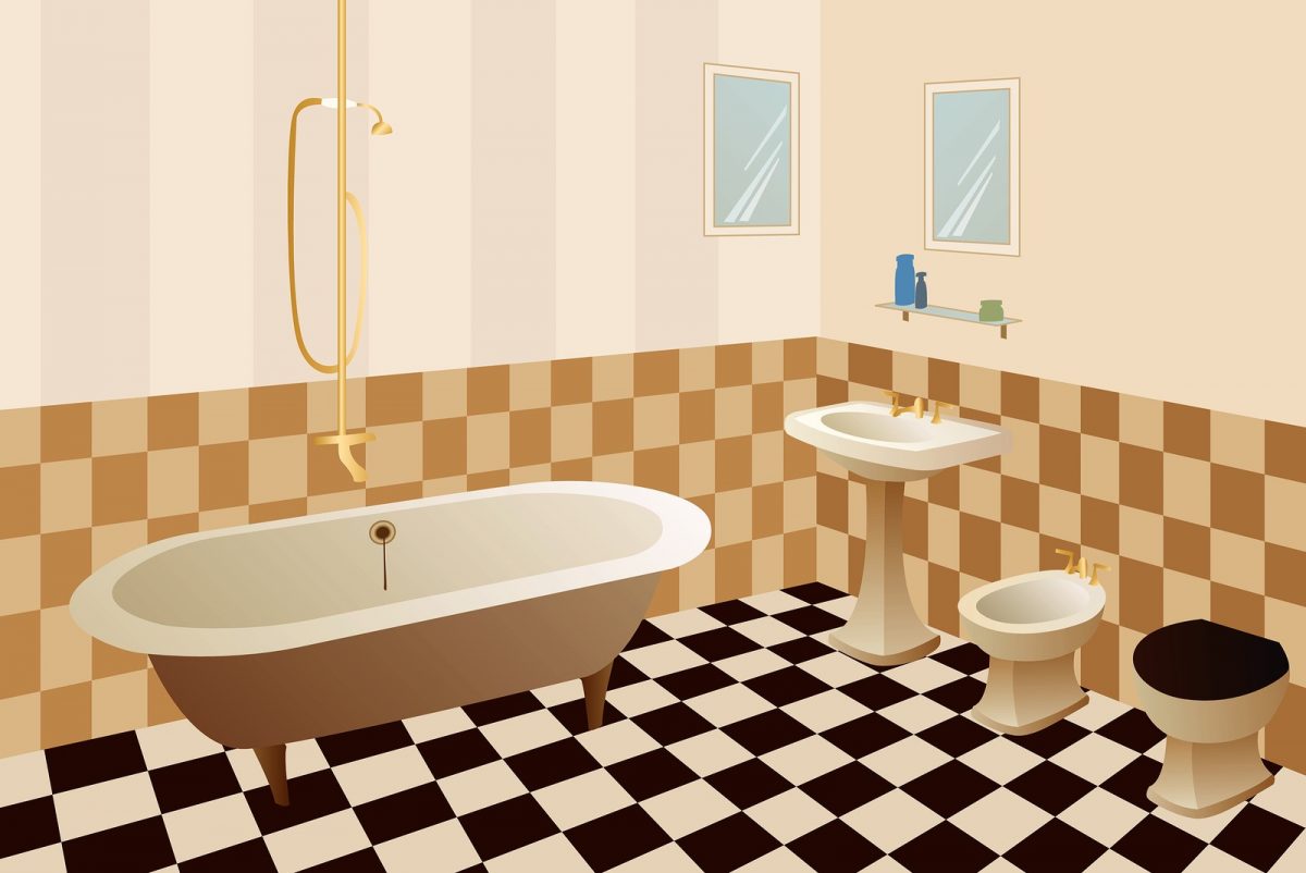 Illustrated bathroom