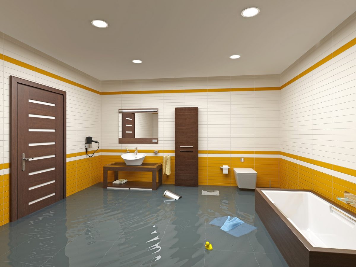 Rendering of a flooded basement